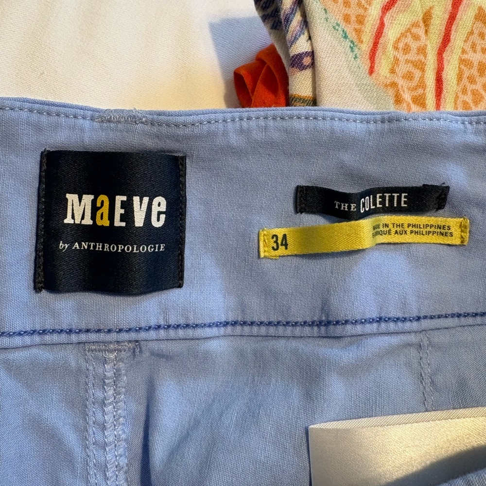 Anthropologie Maeve Sky Blue Pants - Picture 3 of 5